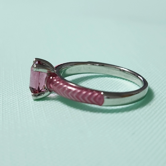 1.25 ct Pink topaz silver ring New - Picture 5 of 13